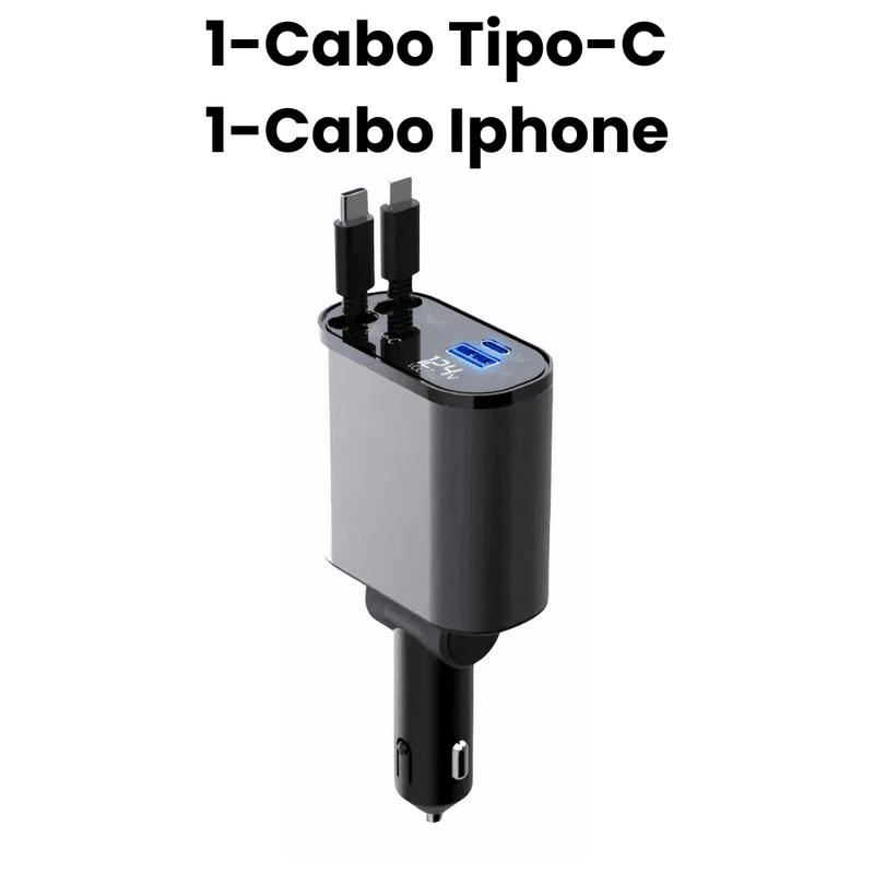 ChargeFlex™ - Carregador TURBO Retrátil 4 em 1 - Descontãoo.com