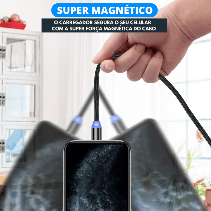 Charger magnetic™ Cabo 3 em 1 - Descontãoo.com