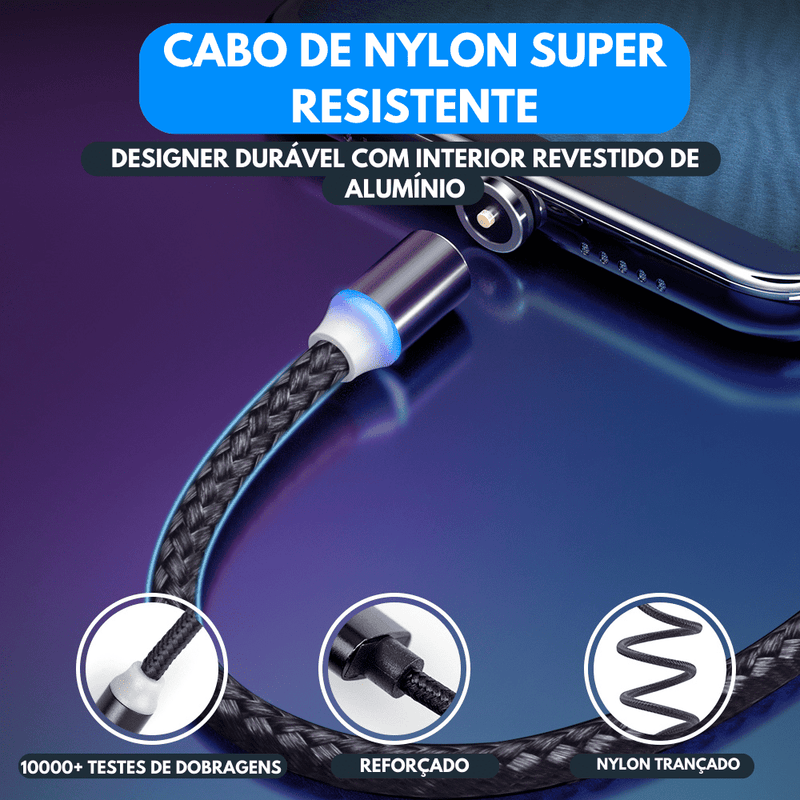 Charger magnetic™ Cabo 3 em 1 - Descontãoo.com